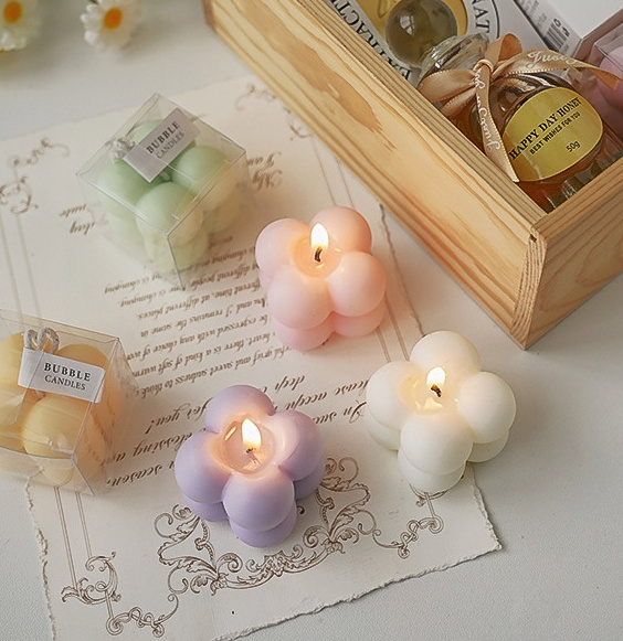 2024 Home Decor Scented Candle Small Cute Candles Cube Soy Wax Bubble Candles for Home Use and Gifting