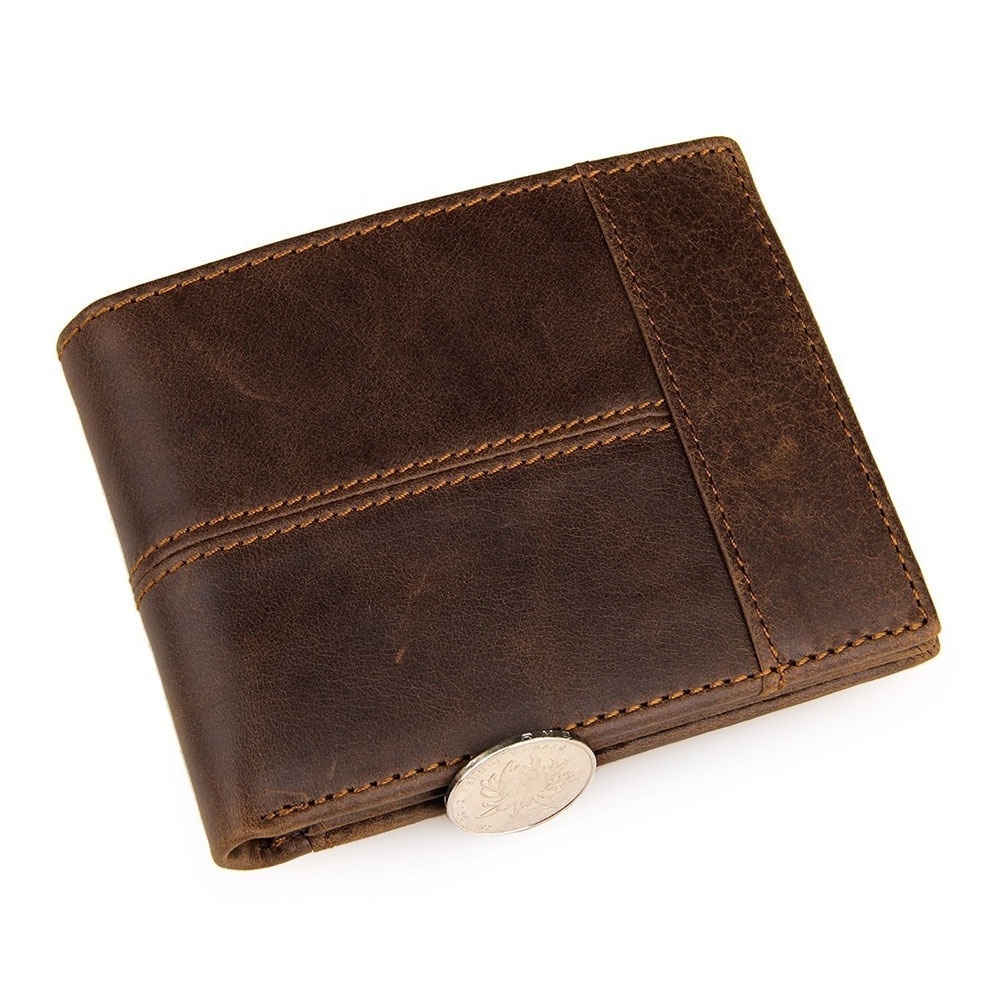 100% Genuine Leather Men Wallets Top Quality Cowhide Fashion Splice Purse Thin WML-0010