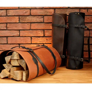 Leather Wood Carrier Leather Log Carrier Firewood Log Holder Fireplace Decor Firewood Storage Christmas Gift LWH-0023