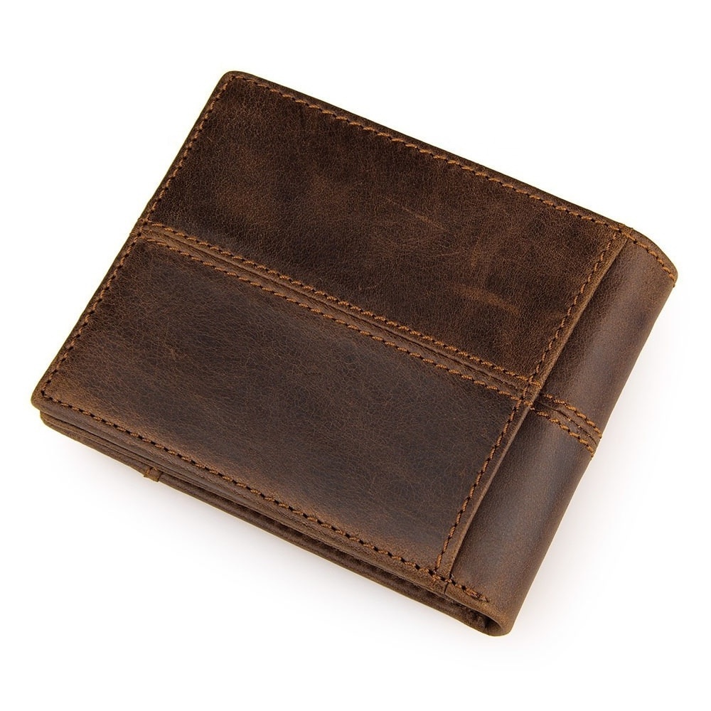 100% Genuine Leather Men Wallets Top Quality Cowhide Fashion Splice Purse Thin WML-0010