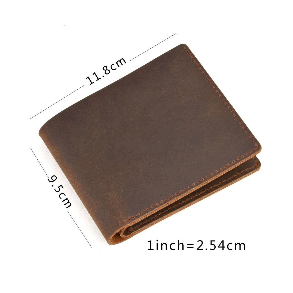 100% Genuine Cow Leather Wallets Bi fold Purse Vintage Crazy Horse Clutch Men  Retro Coin Pocket Men WML-0001