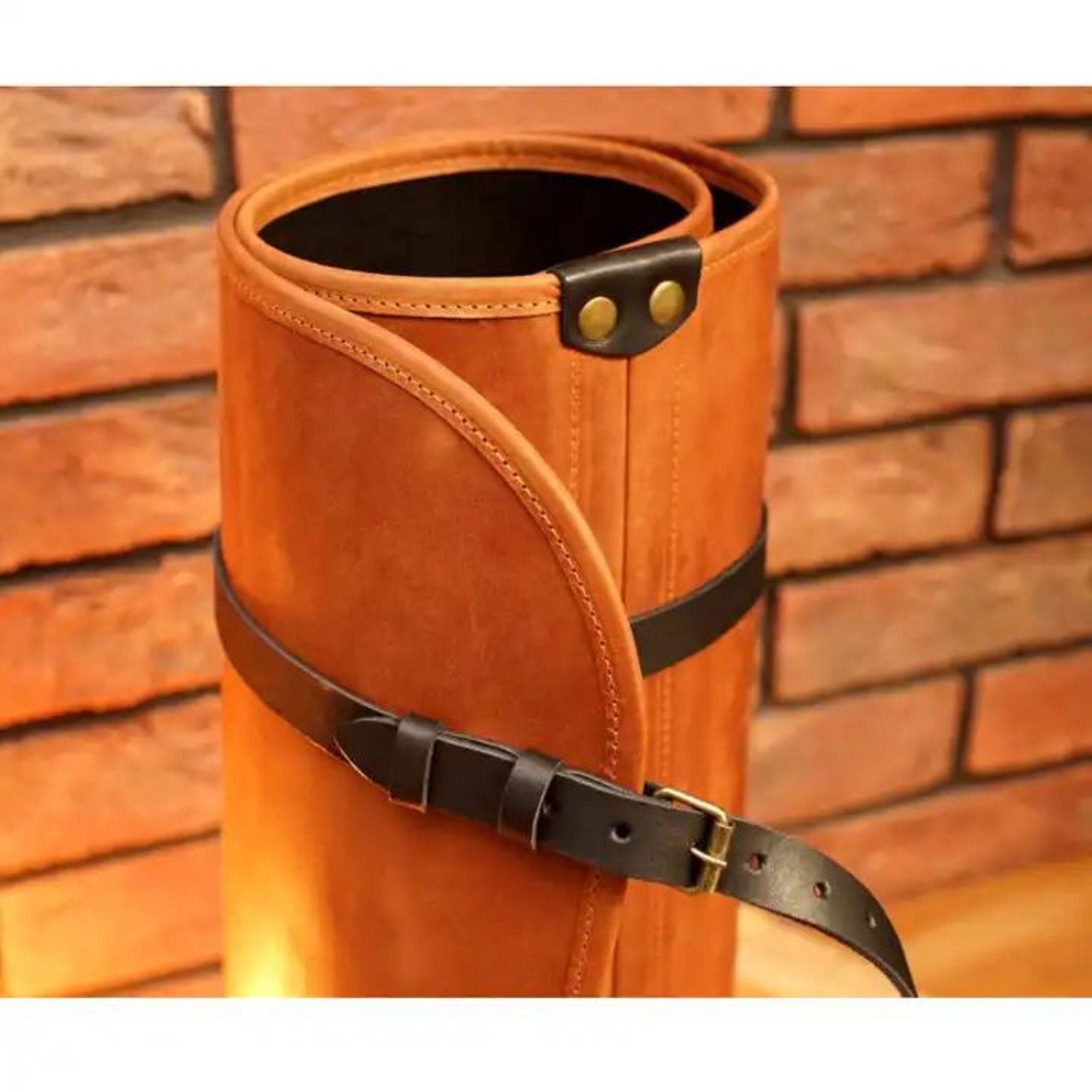 Leather Wood Carrier Leather Log Carrier Firewood Log Holder Fireplace Decor Firewood Storage Christmas Gift LWH-0023