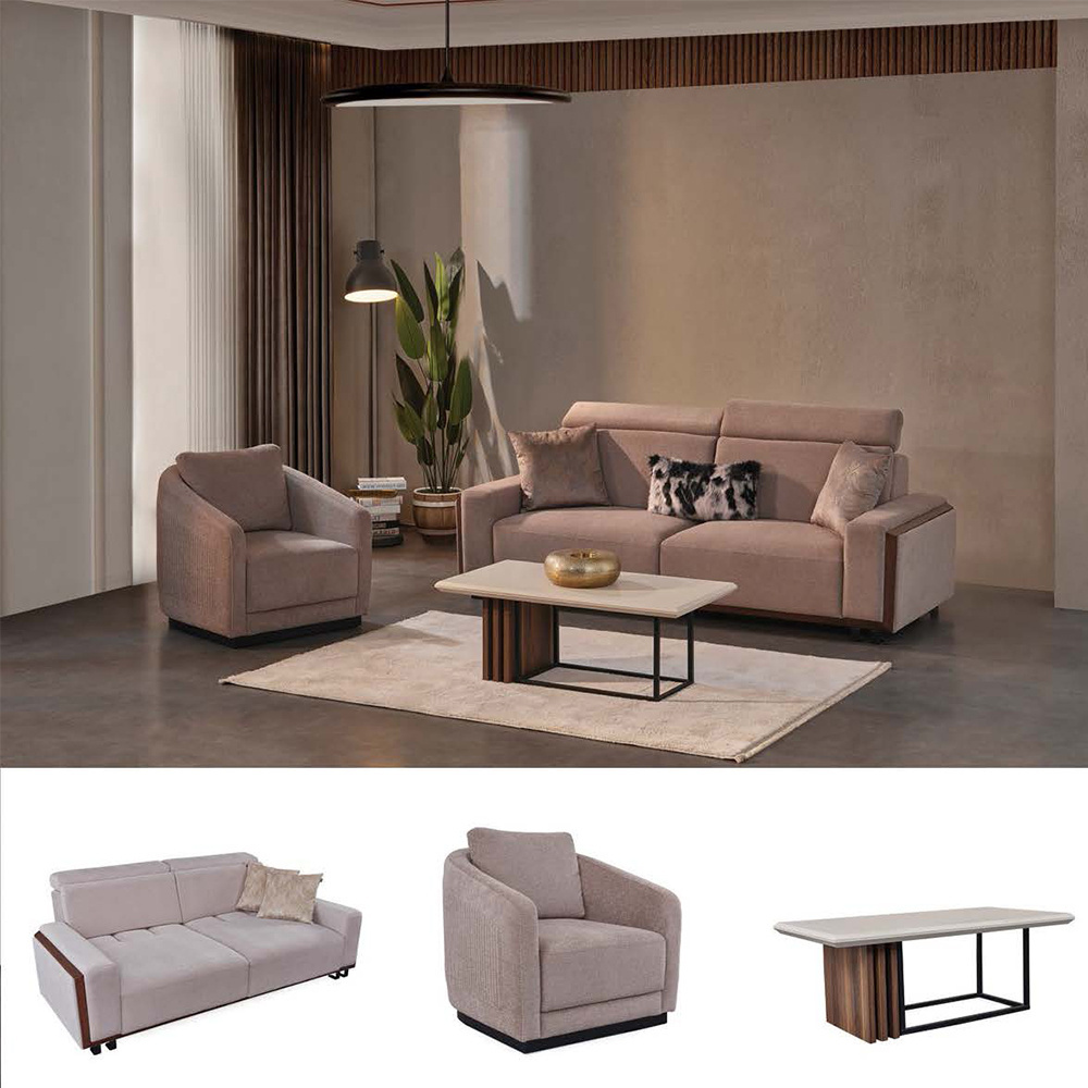 Italian Style Turkish European High End Modern Minimal Living Room Furniture Sofa Set Meuble Sofa Bed Stainless Cheap Armchair