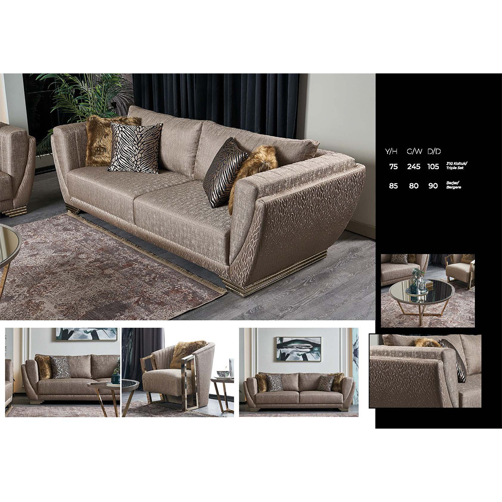 Italian Style Turkish European High End Modern Minimal Living Room Furniture Sofa Set Armchair Decorative Interior Design