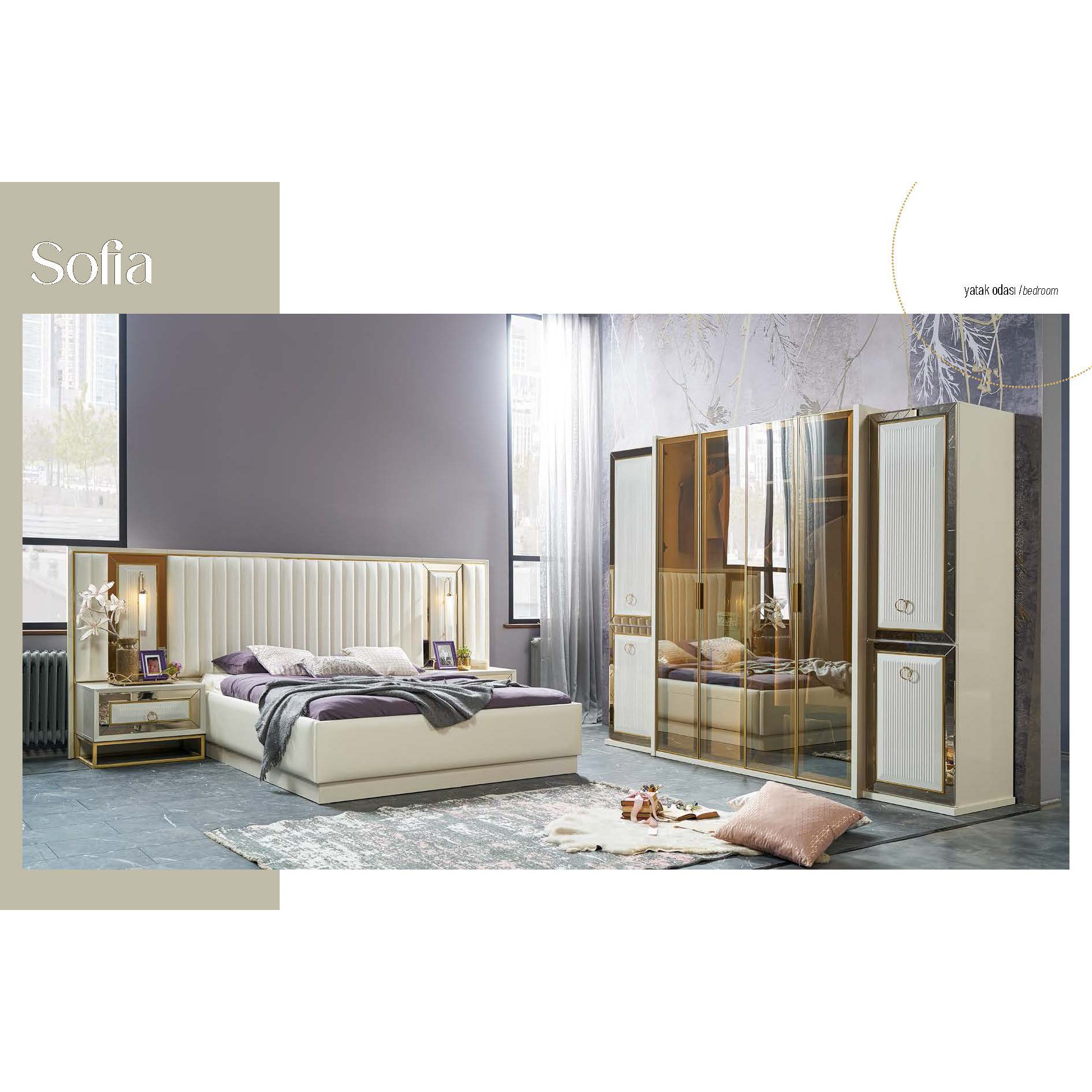 Luxurious Bedroom Furniture Set with Functional Wardrobe Luxury Quality Home Furniture from Turkey Turkish Furniture