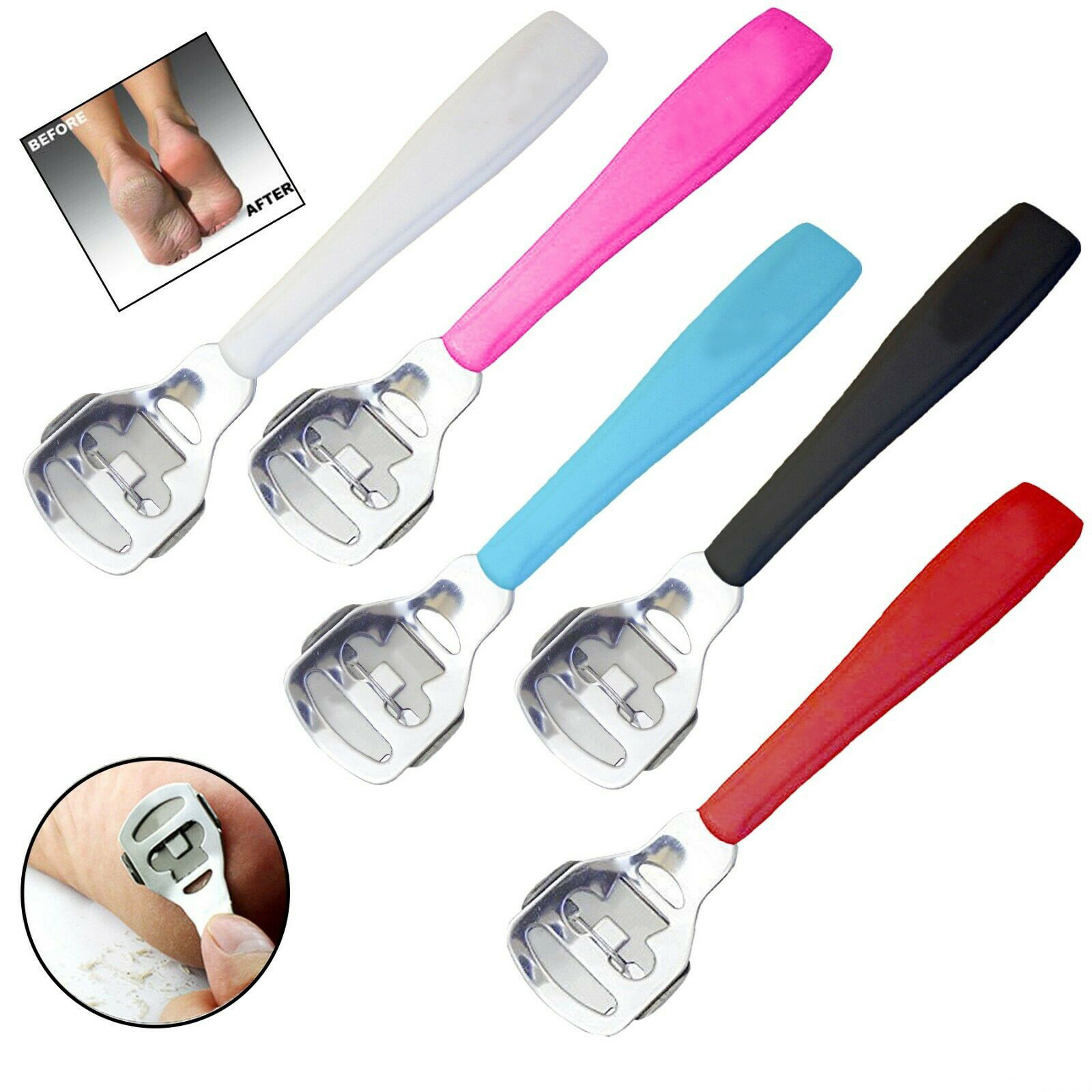 Nail Supplies Pedicure Callus Remover with Plastic Handle | Hard Skin Cuticle Corn and Heel Shaver Cutter