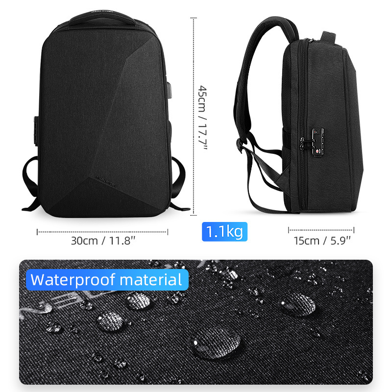 Mark Ryden USB charging laptop backpack bag Emergency raincoat design business backpack MR9405YY_00