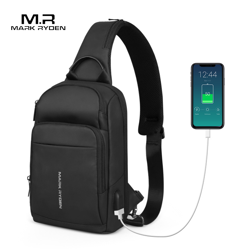 Mark Ryden sling backpack for men men chest bag with usb charge small bag crossbody bag chest customizable sling shoulder MR7618