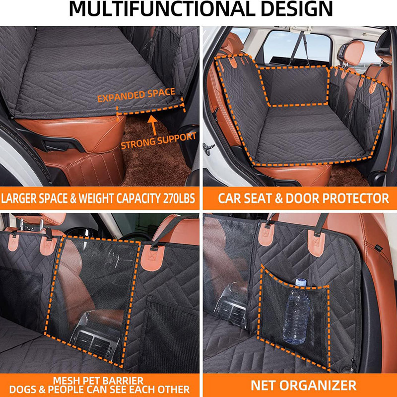 Durable Dog Car Seat Cover Pet Hammock for Car Travel Bed Back Seat Extender for Dogs