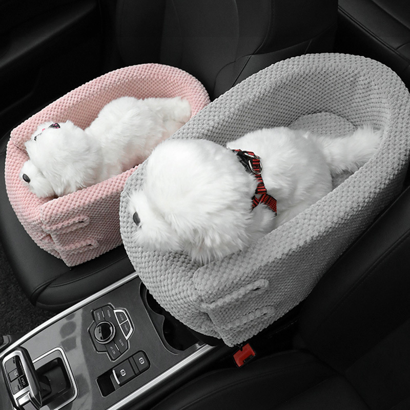 Portable Washable Pet Dog Cat Car Console Armrest Booster Seat Small Dogs Carrier for Travel