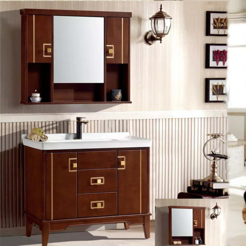 New Style Durable Wall Mounted Solid Wood Bathroom Vanity M-09