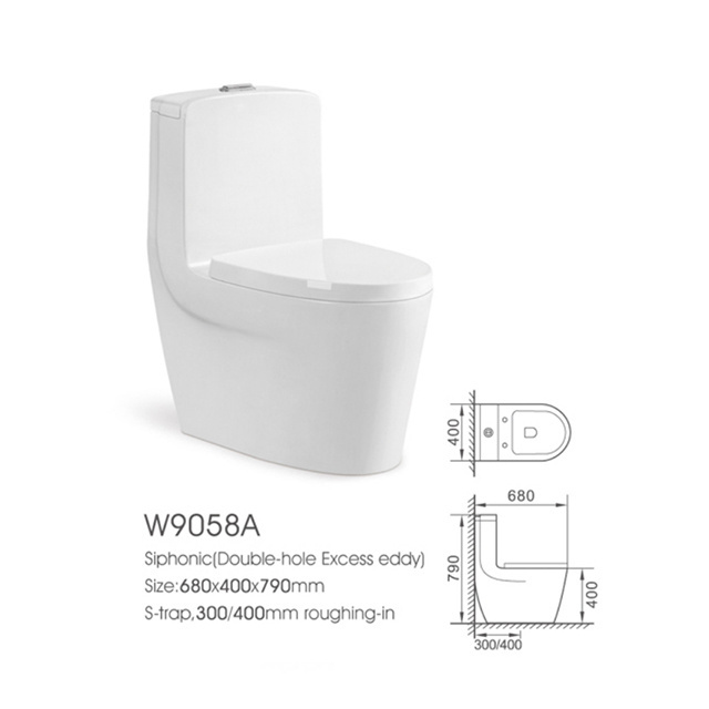 Modern Europe Style Coastal Gravity Flushing White Smart Packing Pattern siphonic One Piece Toilet