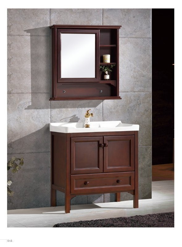 MTAJ675-80 Good quality Thailand Oak soft close stainless steel hinge bathroom vanities