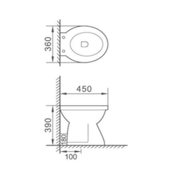 Cheapest price Latrines 8018A  Ceramic wc toilet pan, self clean toilet seat two piece toilet