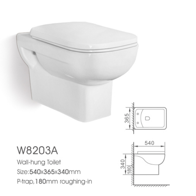 high quality bathroom washdown wall hang ceramic wc toilet