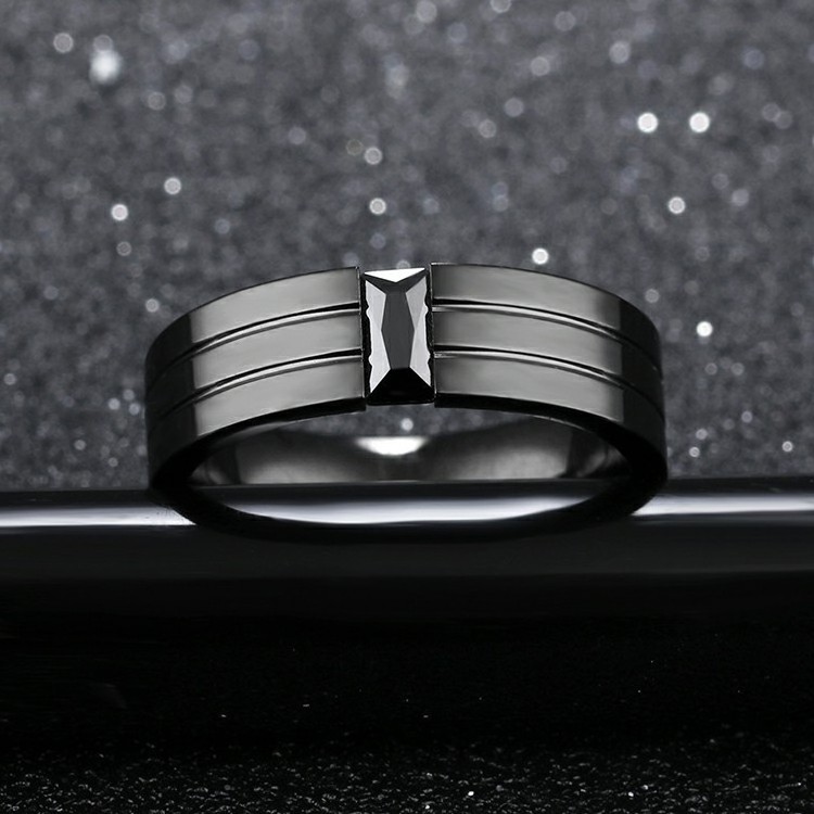 Promo Steel Ring Marlary China Factory Fashion Jewellery Brushed Matt Stainless Steel Mens Black Plated Ring