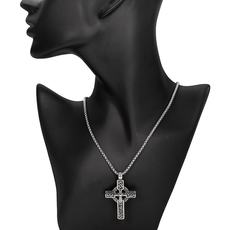 Custom Wholesale Stainless Steel Mens Vintage Cross Celtic Jewelry Manufacturer Trending Pendant