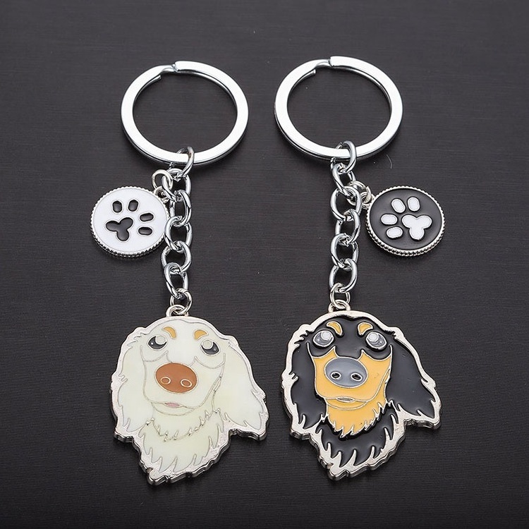 Promo Pet Accessory Keychain Custom Dachshund Paw Key Charm For Dog Cat Pet Lover Cartoon Bell Ring Designer Key Chain