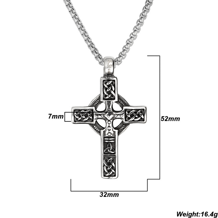 Custom Wholesale Stainless Steel Mens Vintage Cross Celtic Jewelry Manufacturer Trending Pendant