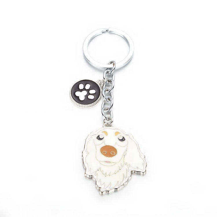 Promo Pet Accessory Keychain Custom Dachshund Paw Key Charm For Dog Cat Pet Lover Cartoon Bell Ring Designer Key Chain