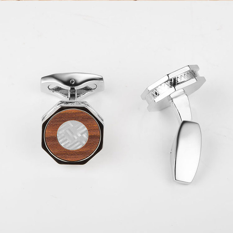 High Quality Personalised Manufacturer Luxury Wood Metal Cufflinks