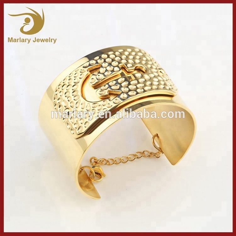 Gold Bangles Designs 18k Gold Stainless Steel Bangle Saudi Anchor Cuff Bracelets