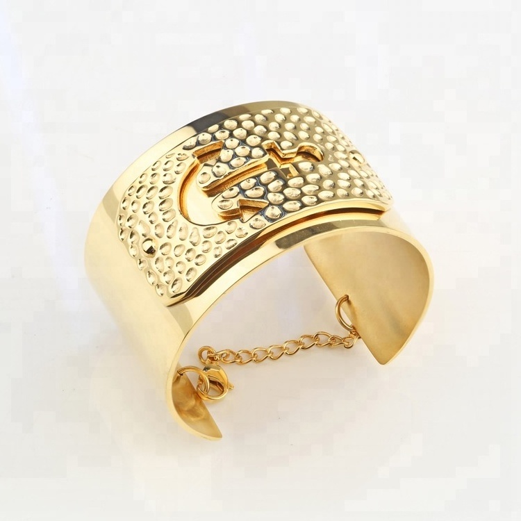 Gold Bangles Designs 18k Gold Stainless Steel Bangle Saudi Anchor Cuff Bracelets