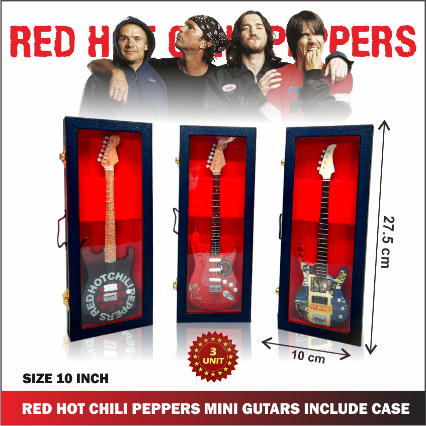 Mini Guitar Famous Band in the World with RHCP Tribute Merchandise