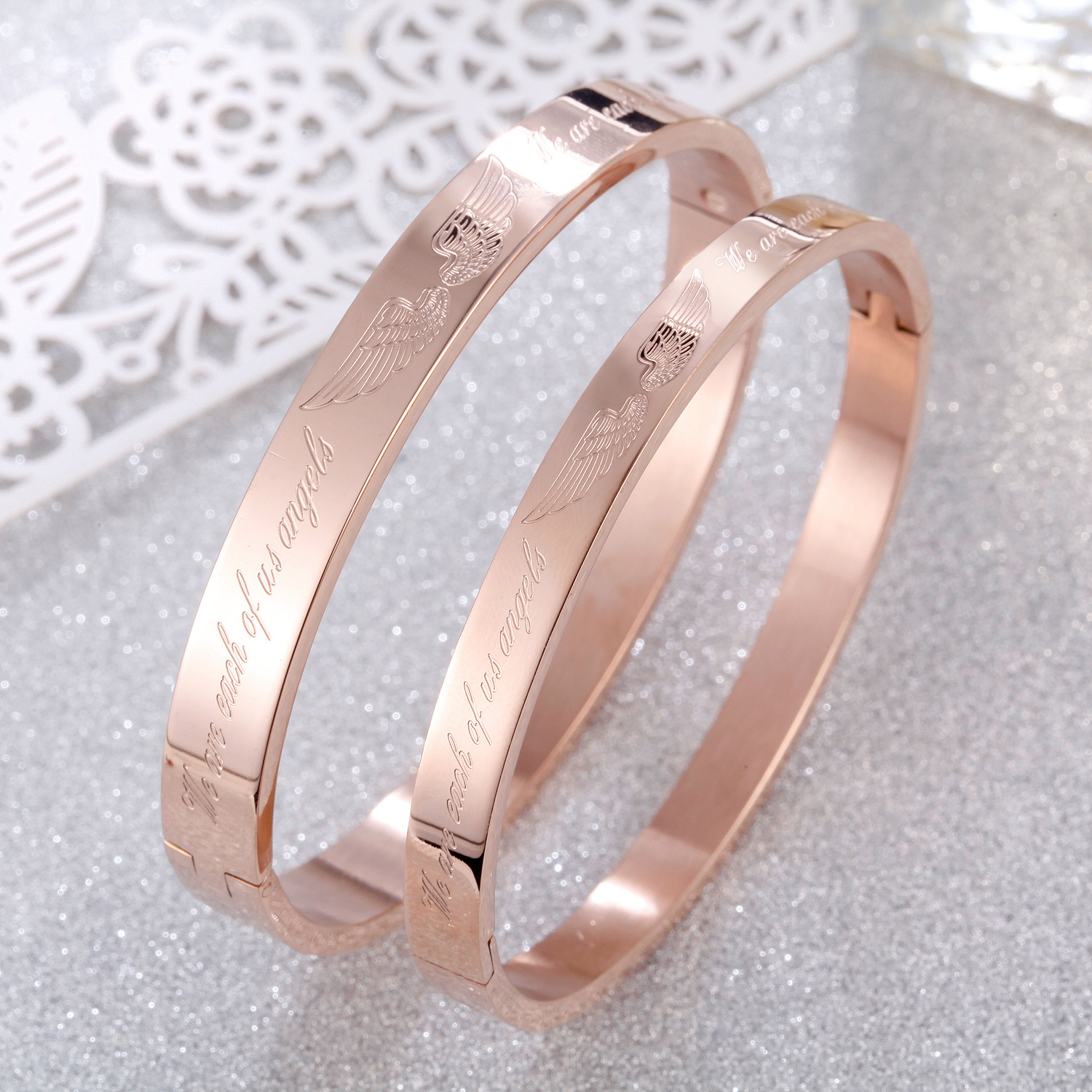 MARONEW Trendy Angel Stainless Steel Jewelry Saudi Arabia Design 18k Jewelry Bracelet Bangle Gold