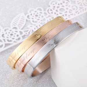 MARONEW Trendy Angel Stainless Steel Jewelry Saudi Arabia Design 18k Jewelry Bracelet Bangle Gold