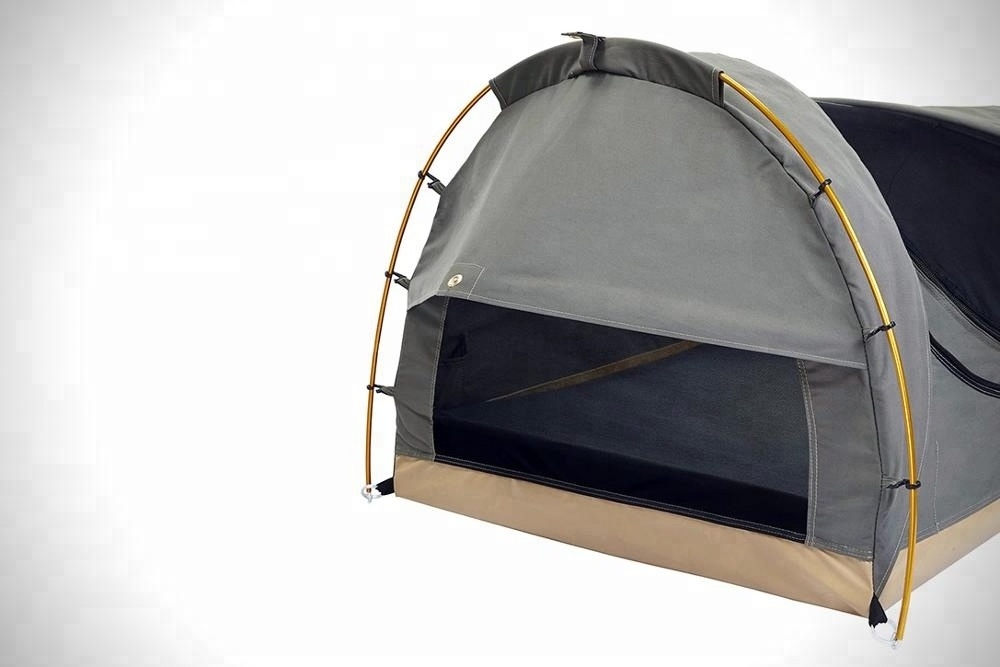 Portable canvas wholesale single man off ground swag tent waterproof outdoor camping tent