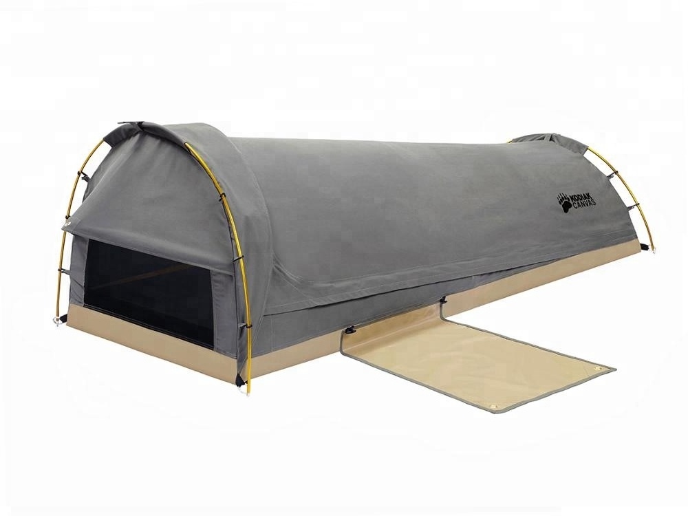 Portable canvas wholesale single man off ground swag tent waterproof outdoor camping tent