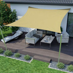 Sun shade sail waterproof with steel pole fabric sun shade sail set waterproof