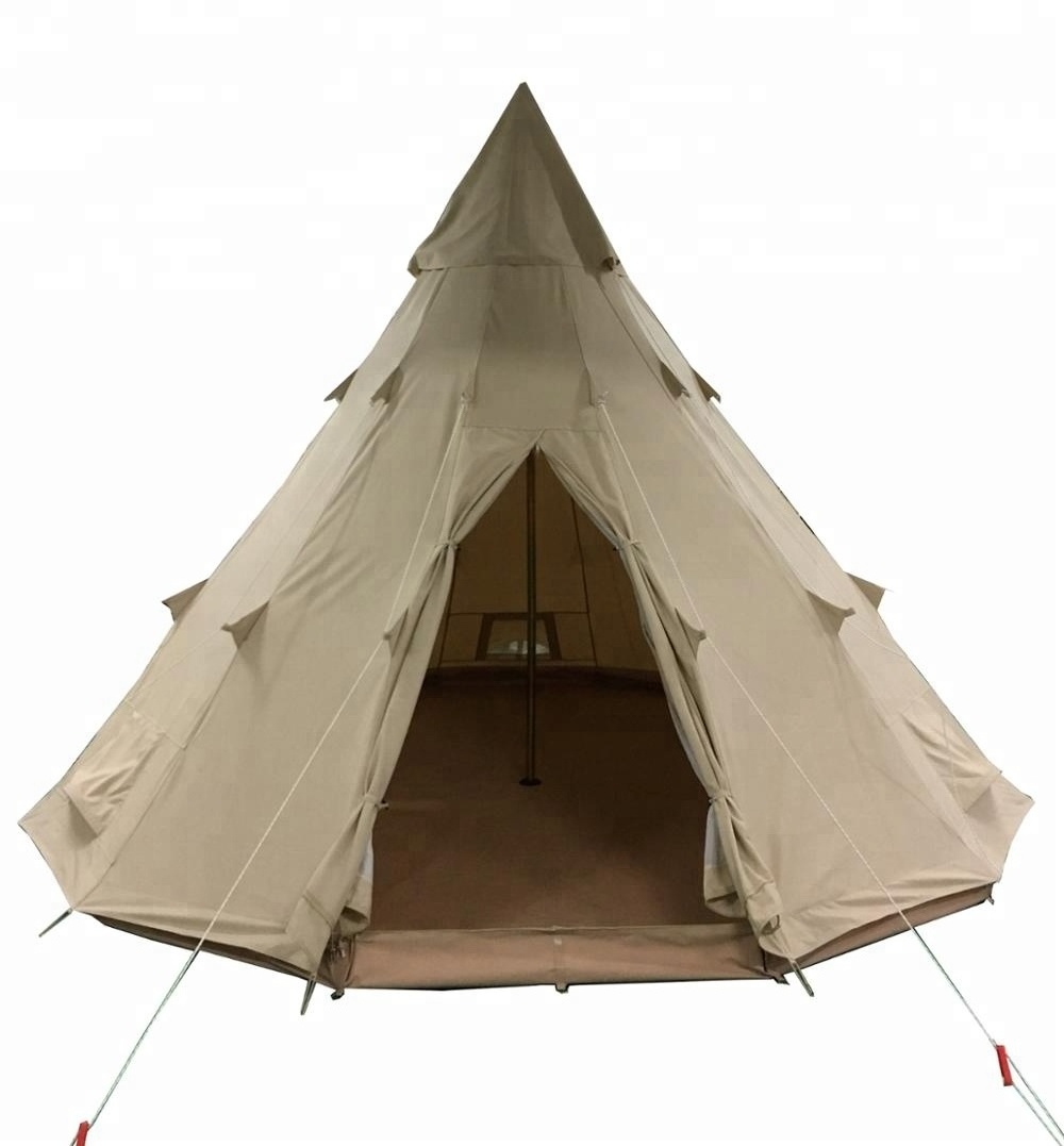 Custom factory price glamping tents cotton canvas tipi tents outdoor camping hot tent tipi