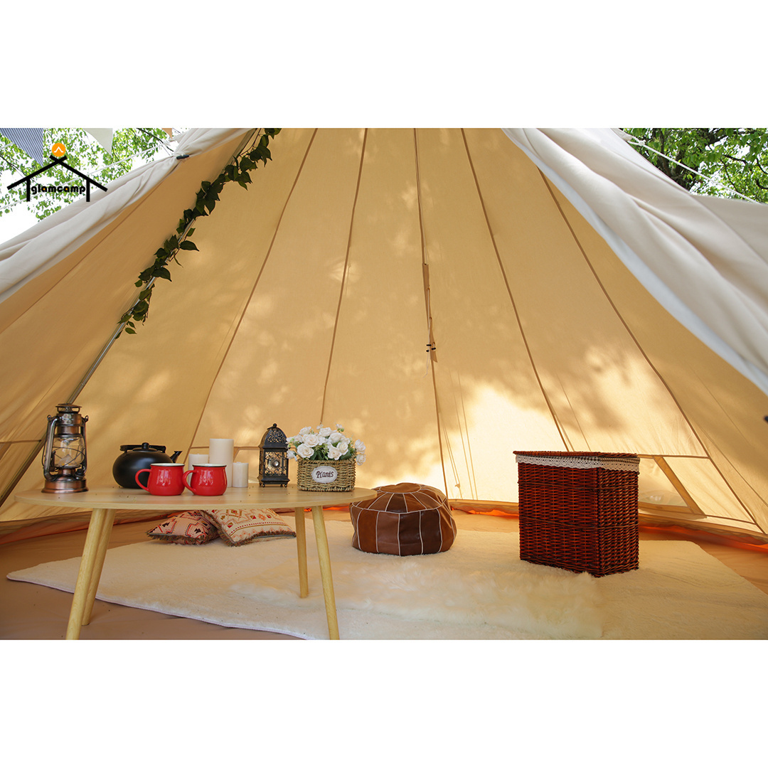 Heavy duty 4M waterproof cotton canvas A frame white teepee tents teepee hot tent tipi party tent