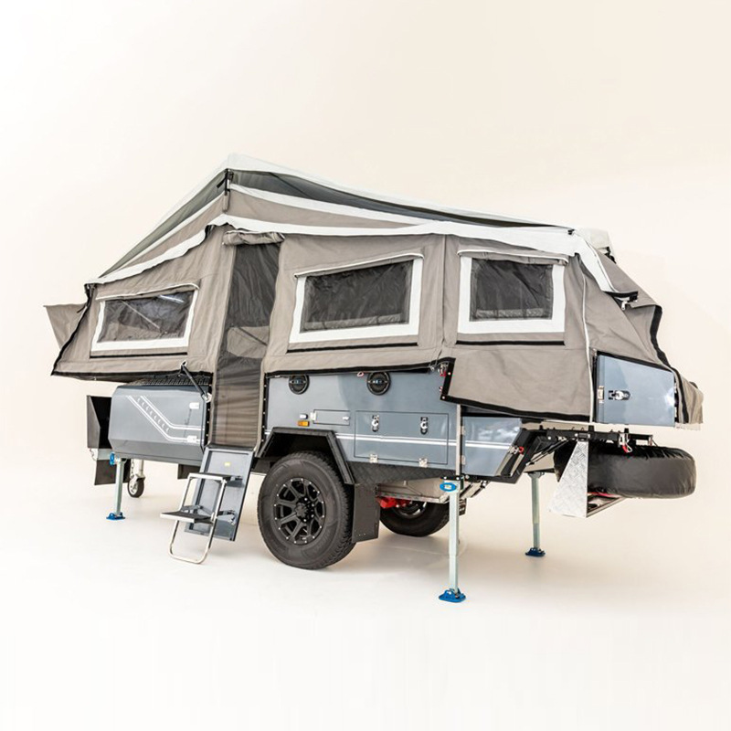 Customized ripstop 420gsm polycotton rooftop tent trailers outdoor camping travel trailer tent off road