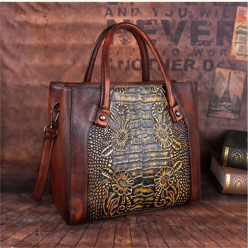 WESTAL Retro Cowhide Leather Handbags Shoulder Bag Large Capacity Womens Leather Handbag Purses and Handbags Luxury Women