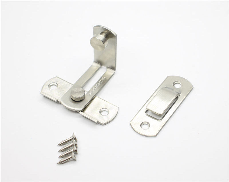 90 Degree Right Angle Door Latch Hasp Bending Latch Buckle Bolt Barn Sliding Lock Barrel Bolt With Screws For Toilet Doors