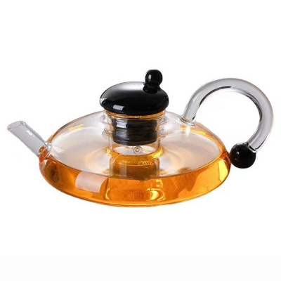 Heatproof Loose Leaf Blooming Tea Maker Kitchen Clear Stovetop Safe Borosilicate Glass Kettle Teapot Set with Removable Infuser