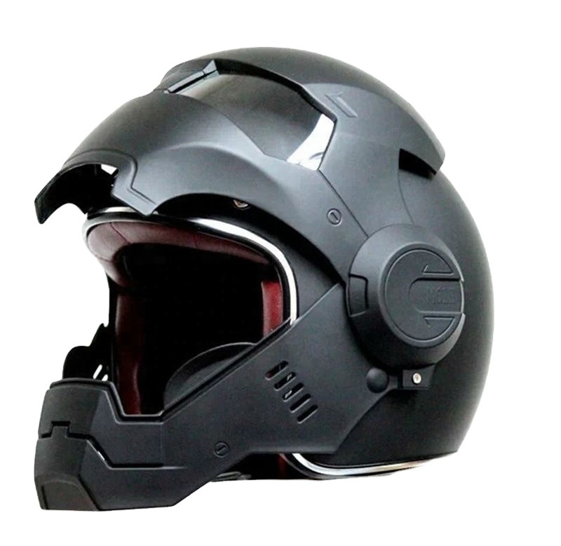 2024 NEW MSR MS057 Top Hot Black MASEI IRONMAN Iron Man Helmet Motorcycle Helmet Half Open Face Helmets Casque Motocross 610