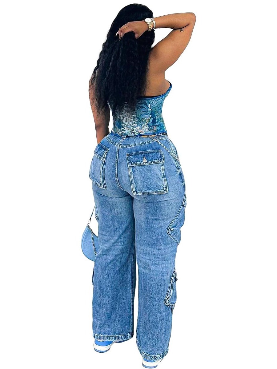 2024 NEW MSR MS400 Fashion Women's Pants Trousers Casual Cargo Boyfriend Denim Wide Leg Pants Jeans For Ladies Pants Women