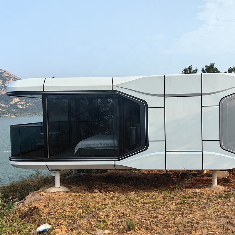 Modern Luxury Steel Structure Family Pods Mobile Prefabricated Camping House Space Aluminum Capsule House