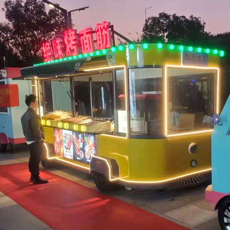 Customized Multifunctional Food Trailer/Coffee Food Truck With Baking Equipment/ Pizza Hamburger Camper Cart