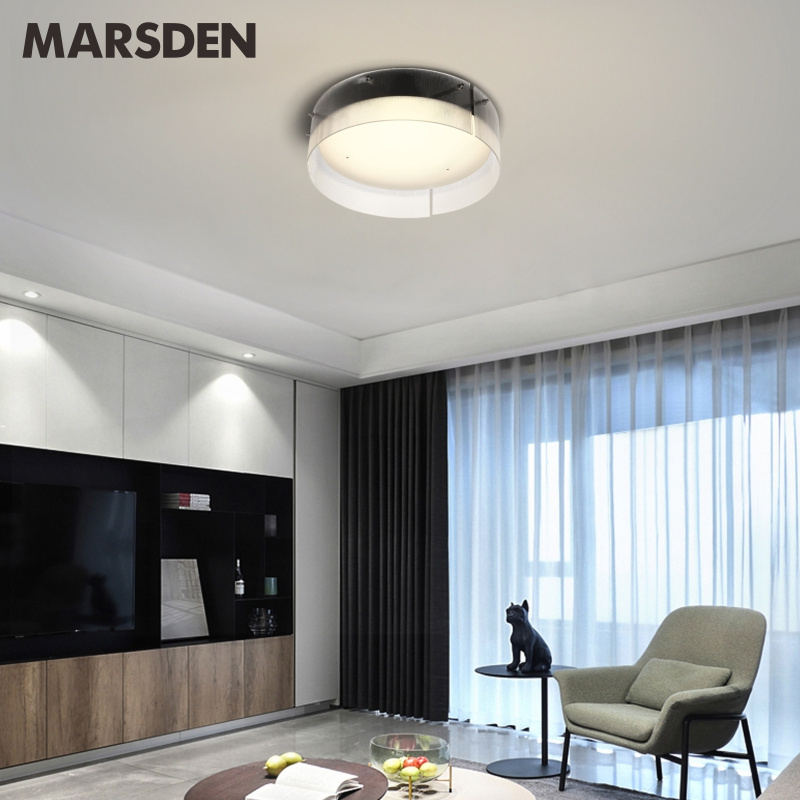 indoor lighting fixture home bedroom dining room ceiling mounted lamp black glass round modern led ceiling lights