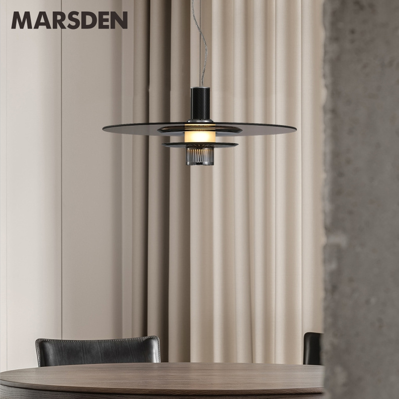 MARSDEN Italian Restaurant chandelier Modern Cafe Bar Hanging Light Fixtures creative Saucer lifting Pendant light