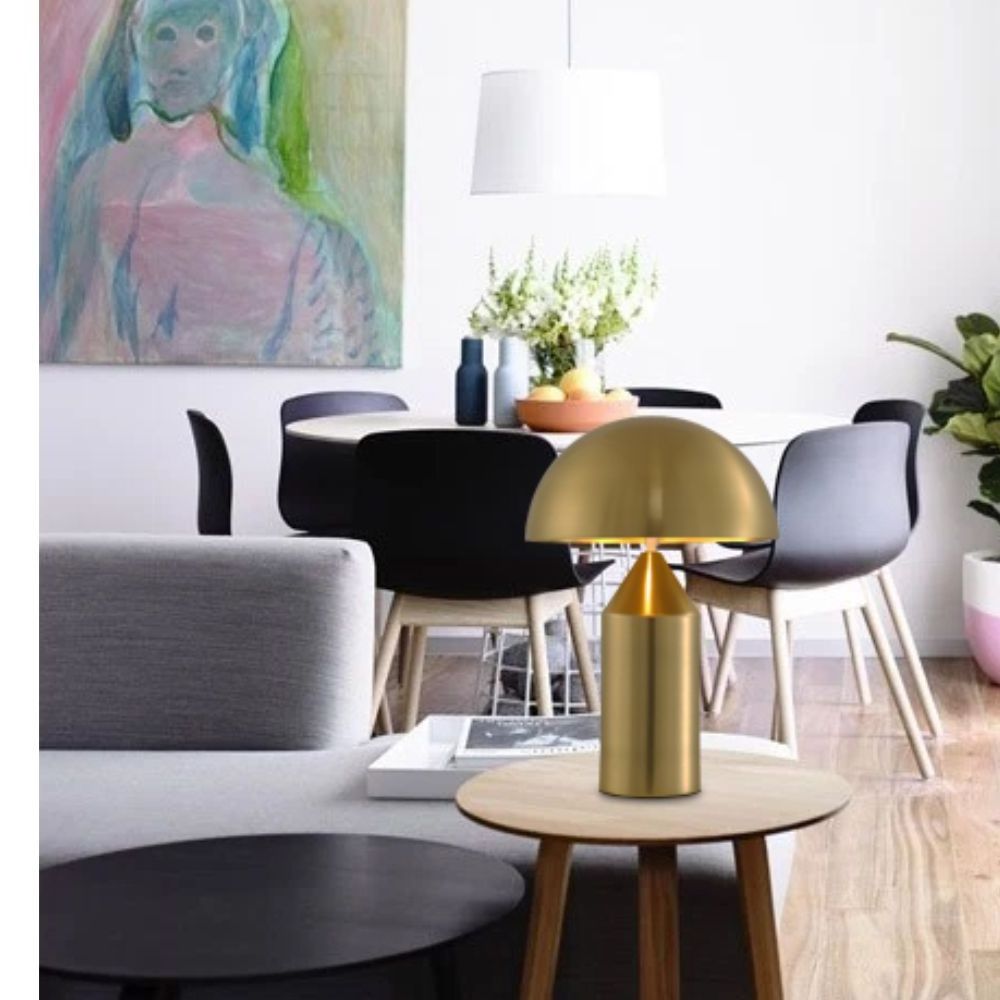 Nordic post modern mushroom brass table desk lamp creative bedroom bedside living room decorative copper led table light