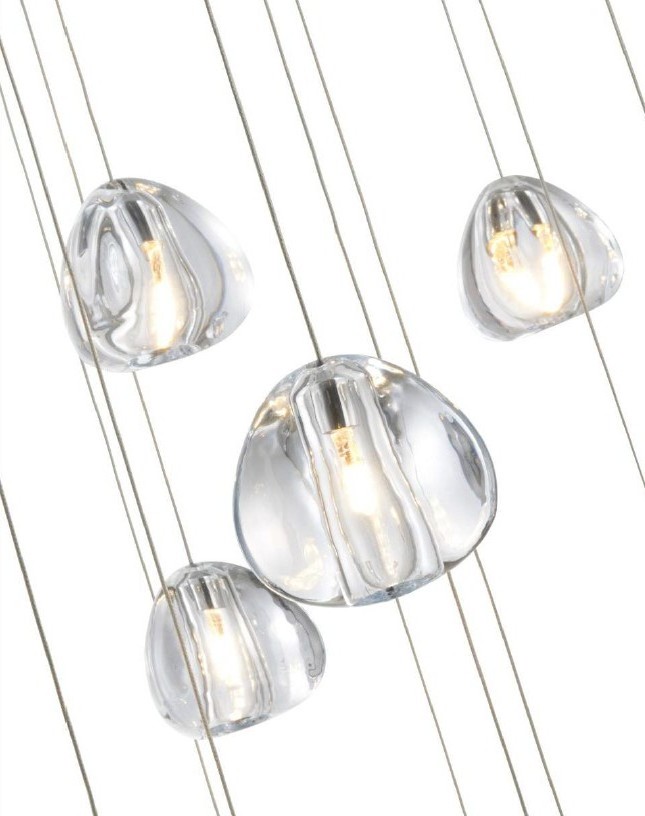 MARSDEN stairwell LED clear crystal pendant light modern kids room pendant lights