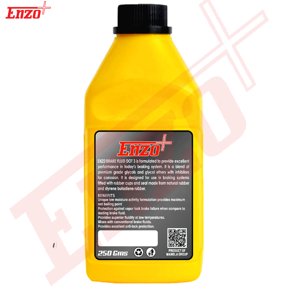 Enzo Plus Dot 3 Brake Fluid Oil 250ml/ 500ml/ 1liter Factory Price Automotive Lubricant Additives Yellow Top Grade Carton Box