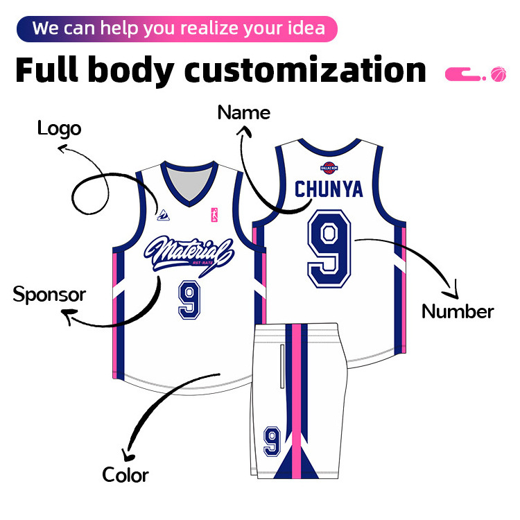 Fashion nba basketball jersey Basketball wear series combination set men breathable mesh basketball uniform jersey