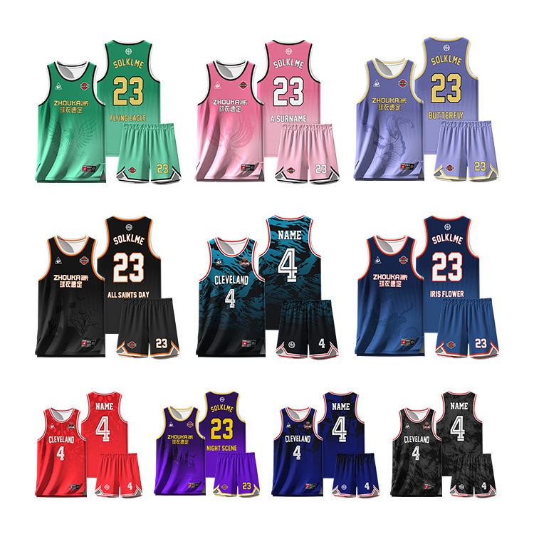 Reversible new design men basketball jersey custom breathable basketball uniform set Sleeveless basketball vest